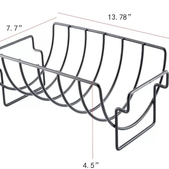 BBQ Rib Rack Non Stick Rib Roast Rack for Grill-Non-Stick Reversible Roast - Picture 9 of 11